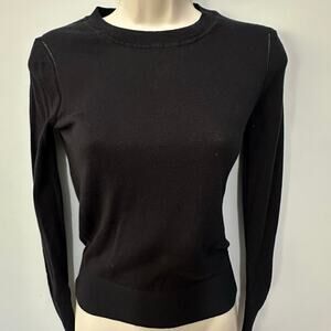 Banana Republic Factory Forever Sweater Womens XXS Black Crewneck Minimalist